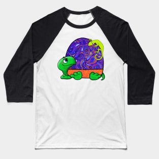 Psychedelic turtle with friend Baseball T-Shirt